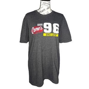 Raising Cane's SMALL Dark Gray Retired Retail Short Sleeve Tee Shirt